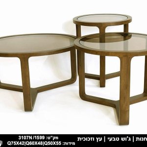 שולחנות סלון מעוצב עץ וזכוכית