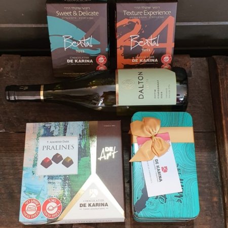 מארז יין ושוקולד מתוק