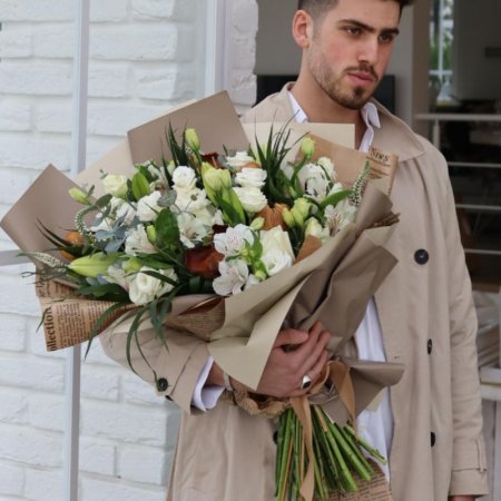 זר לבנים עם יבשים