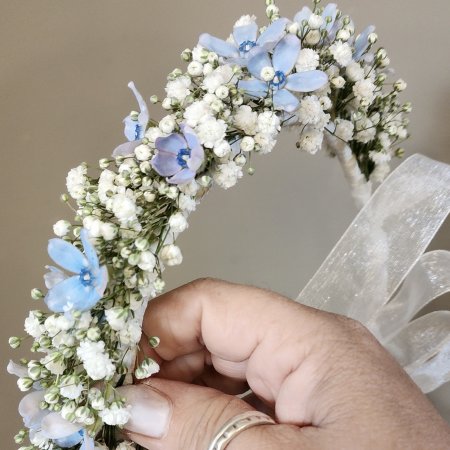 כתר לראש לבן ןתכלת