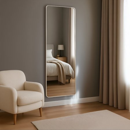 מראה מלבנית דקה | לבן