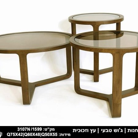 שולחנות סלון מעוצב עץ וזכוכית